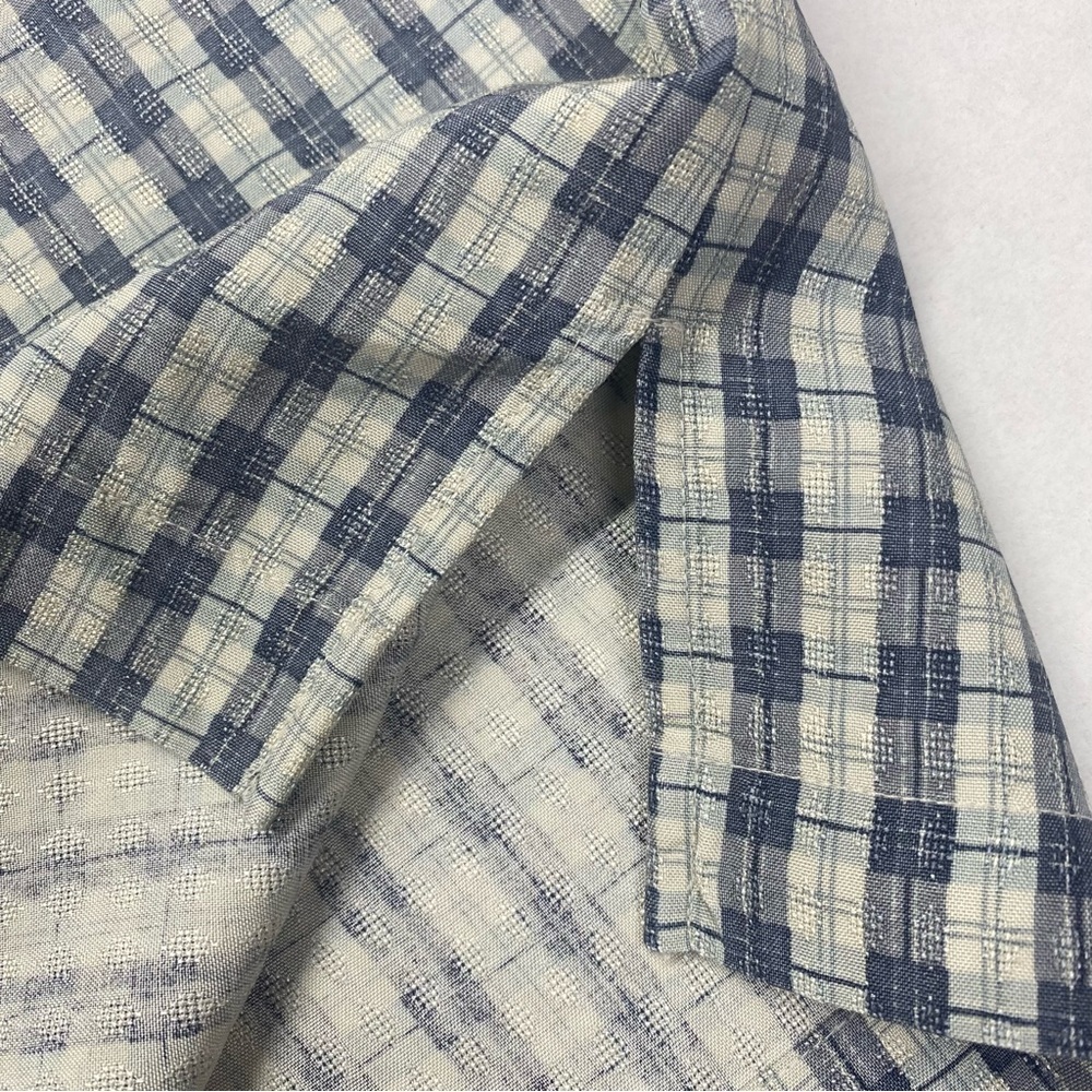 Tommy Bahama Men’s 100% Silk Shirt XXL Gray Plaid Side Slits - Picture 5 of 13